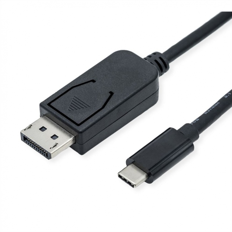 Cablu Type C la DisplayPort 8K60Hz T-T 2m Negru, Roline 11.04.5836 imagine noua